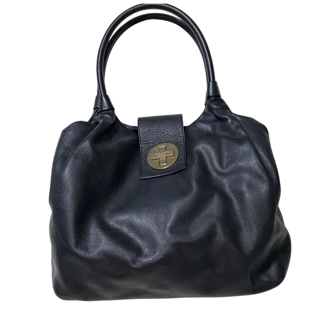 Kate Spade Stevie Black Leather Gathered Shoulder Bag Tote Purse EUC - Picture 3 of 11